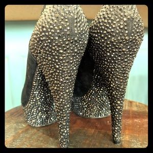 Jeweled Suede Stilettos